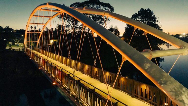 Wind breathes light into new footbridge