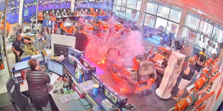 Two arrested after throwing fireworks into Papakura lawnmower shop