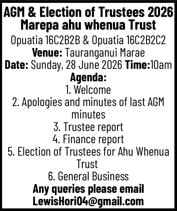 Marepa ahu whenua Trust